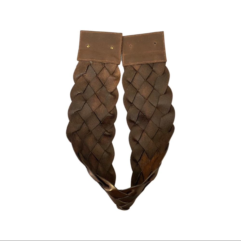 Hache wide braided leather statement belt - Picture 3 of 4